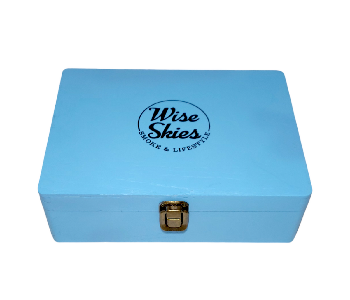 Wise Skies Wooden Rolling Box with Lock