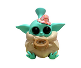 Baby Alien 12cm Glass and Silicone Waterpipe beige