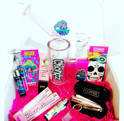 Dab rig bong pink box deal blazy susan clipper chongz