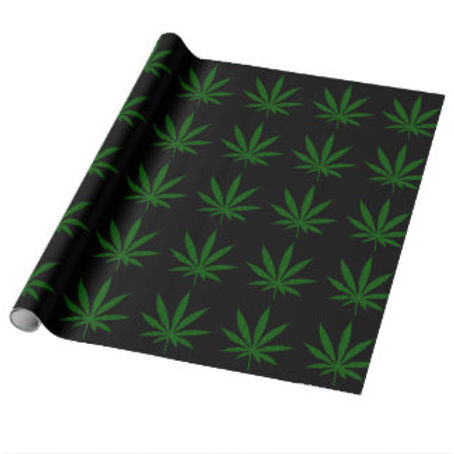 Leaf Design Wrapping Paper - Black