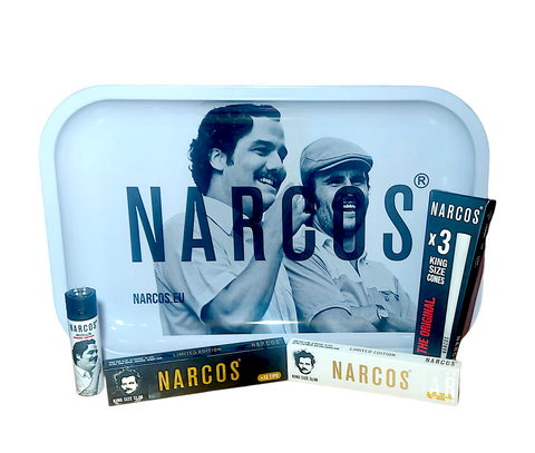 Narcos Medium White Rolling Tray Set