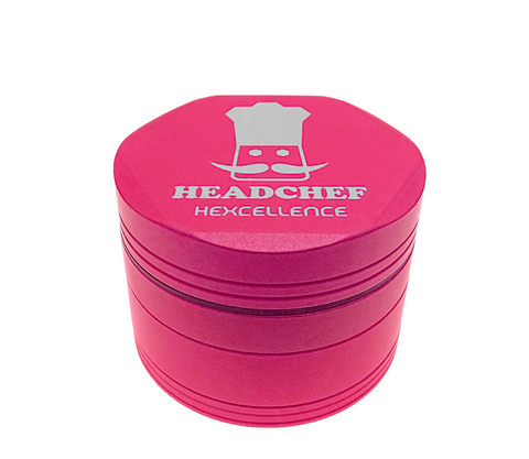 Headchef 'Hardcore Hexcellence' 4-Part 62mm Grinder - Meltdown Pink
