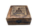 Square Wooden Box - Buddha (13x13x6cm)