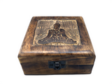Square Wooden Box - Buddha (13x13x6cm)