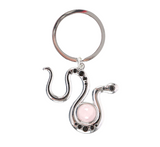 Snake Keyring With Rose Quartz Crystal