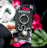 Snake Keyring With Rose Quartz Crystal