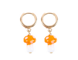 Orange Mushroom Dangle Earrings