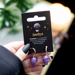 Amethyst Crystal Mushroom Earrings