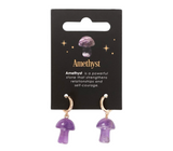 Amethyst Crystal Mushroom Earrings