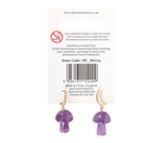 Amethyst Crystal Mushroom Earrings