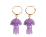 Amethyst Crystal Mushroom Earrings