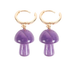 Amethyst Crystal Mushroom Earrings