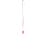 Pink Aura Crystal Mushroom Necklace Greeting Card