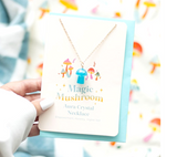 Blue Aura Crystal Mushroom Greeting Card