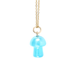 Blue Aura Crystal Mushroom Greeting Card