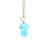 Blue Aura Crystal Mushroom Greeting Card