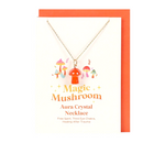 Orange Aura Crystal Mushroom Necklace Greeting Card