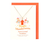Orange Aura Crystal Mushroom Necklace Greeting Card