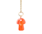 Orange Aura Crystal Mushroom Necklace Greeting Card
