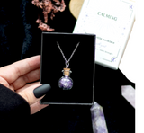 Calming Amethyst Crystal Chip Potion Bottle Necklace