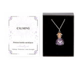 Calming Amethyst Crystal Chip Potion Bottle Necklace