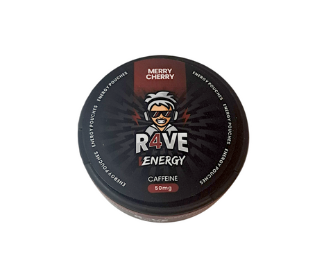 50mg R4VE Energy Merry Cherry Caffeine Pouches - 20 Pouches