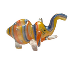 Coloured Glass Elephant Pipe 10cm x 11cm