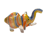 Coloured Glass Elephant Pipe 10cm x 11cm