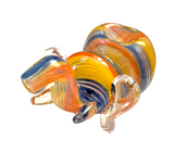 Coloured Glass Elephant Pipe 10cm x 11cm