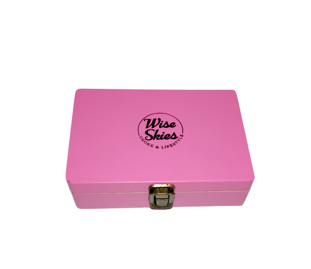 Wise Skies Pink Wooden Rolling Box Medium – The Smoke Asylum
