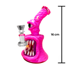 Monster Glass-Clay Bong 16cm Pink