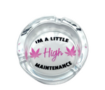 Wise Skies High Maintenance Glass Ashtrays white