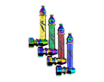 Metal Pipe "Leaf Design" Rainbow & Shiny Assorted Colours