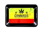 Cannabis Leaf Metal Rolling Tray With Magnetic Lid - Mini (18 x 12.5 cm)