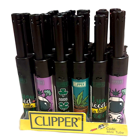 Clipper Leaf Design Mini Tube Utility Lighter - Assorted