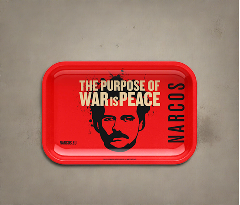 Narcos Metal Rolling Tray Red Small 14x18cm