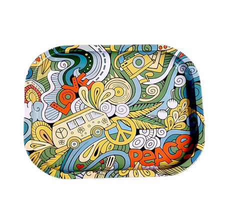 Sparkys Rectangular Love Peace Rolling Tray