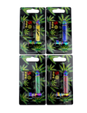 Metal Pipe "Leaf Design" Rainbow & Shiny Assorted Colours