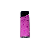 Flamejack Windproof Lighters Glitter Heart Design hot pink