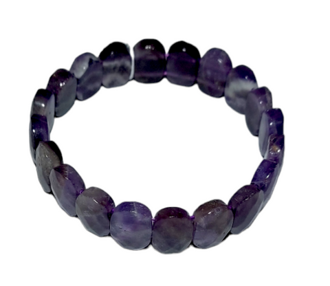 Cut Crystal Stone Bracelet - Amethyst