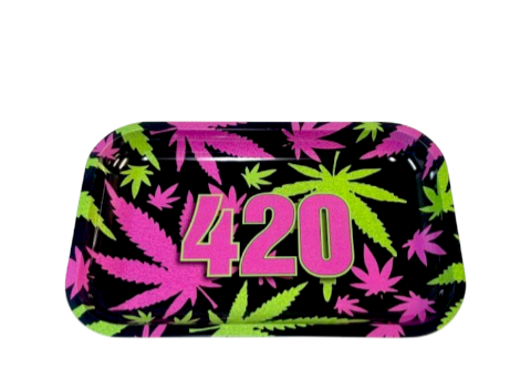 420 Multi-Leaf Design Metal Rolling Tray - Medium