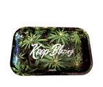 Smoke Arsenal Medium Metal Rolling Tray - Keep Blazing (28cm x 18cm)