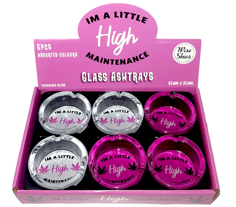 Wise Skies High Maintenance Glass Ashtrays