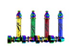 Metal Pipe "Leaf Design" Rainbow & Shiny Assorted Colours