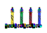 Metal Pipe "Leaf Design" Rainbow & Shiny Assorted Colours