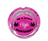 Wise Skies High Maintenance Glass Ashtrays pink