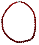 8mm Beaded Crystal Stone Necklace - Carnelian