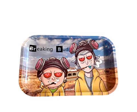 Smoke Arsenal Medium Metal Rolling Tray - Breaking Bud (28cm x 18cm)