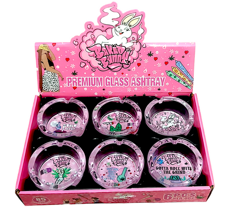 Baked Bunny Premium Round Glass Ashtray - Assorted