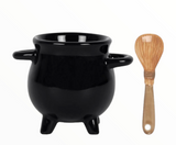 Cauldron Egg Cup With Broom Spoon